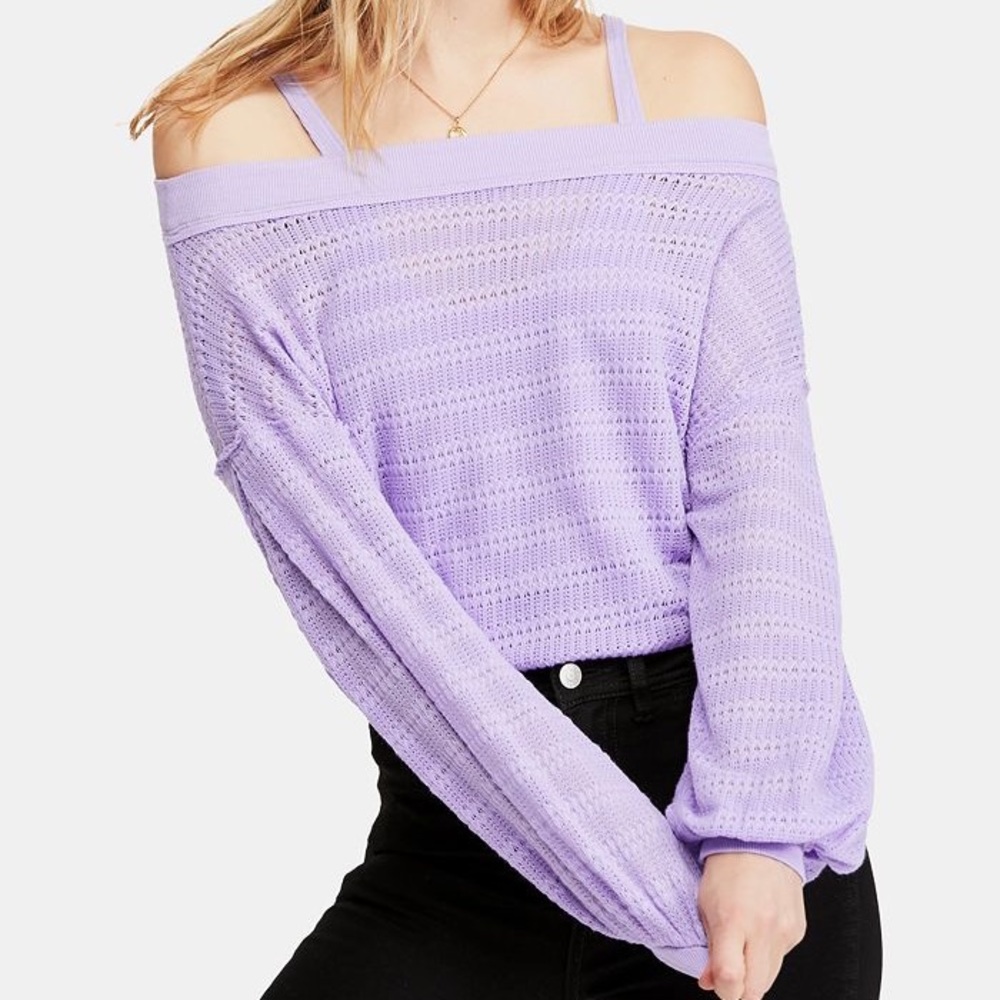Free People Sistine Hacci Top Layered Lavender Size Small
